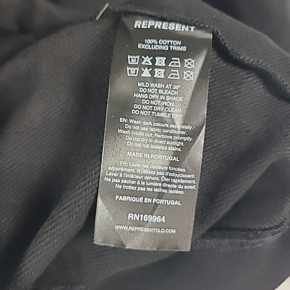 NWT Represent Initial Boxy Zip Through Hoodie Black Heavyweight Sz S MSRP $165 - Picture 5 of 5